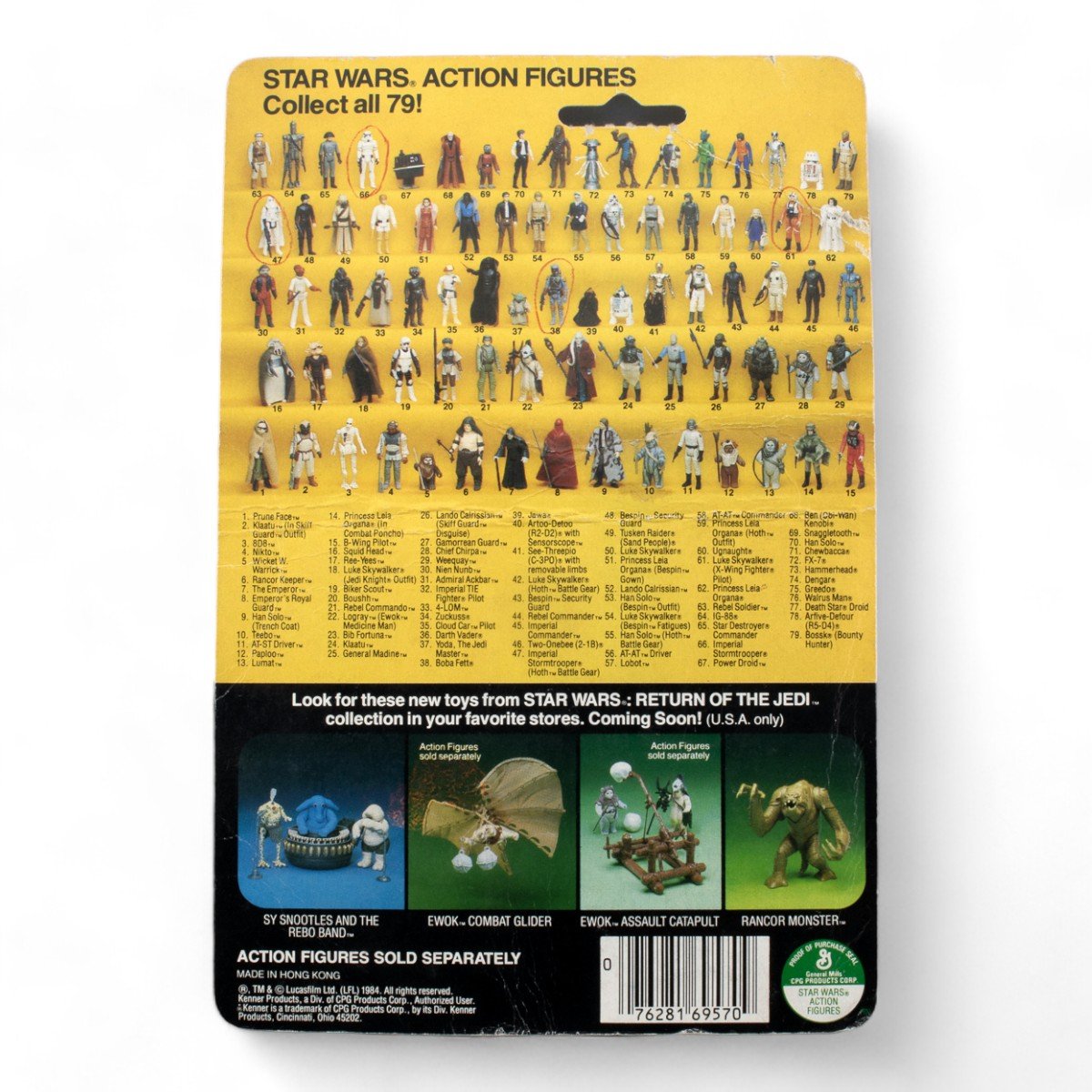 8D8 KENNER ROTJ 79A CARDBACK VINTAGE STAR WARS FAIR CONDITION - DT Collectable Toys