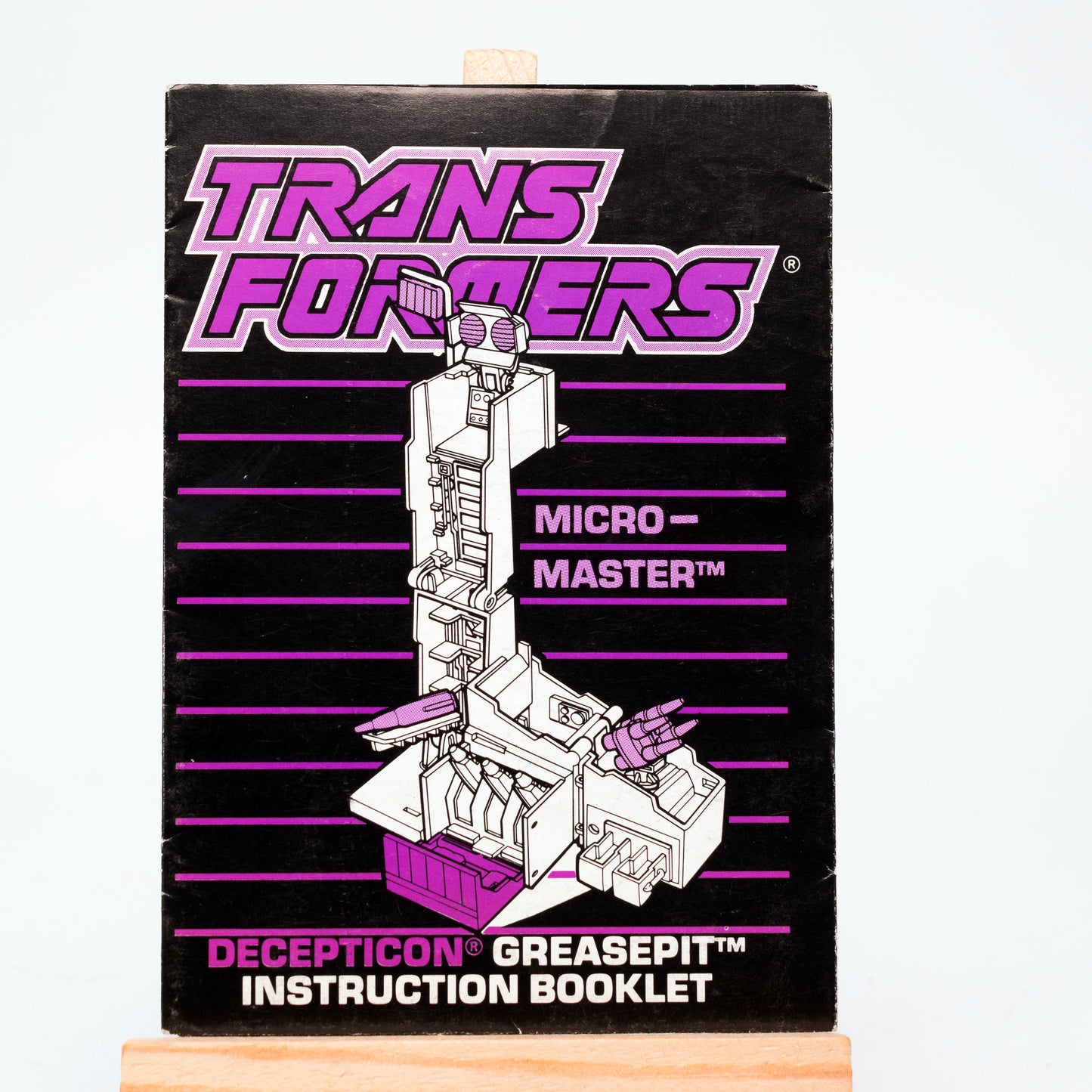 Hasbro Transformers G1 GREASEPIT Vintage 1989 Action Figure Instruction Booklet