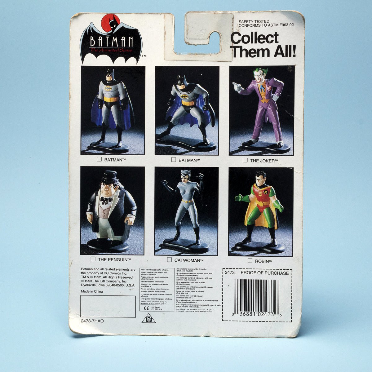 Batman The Animated Series CATWOMAN Vintage 1993 ERTL Die - Cast Metal MOC Figure - DT Collectable Toys