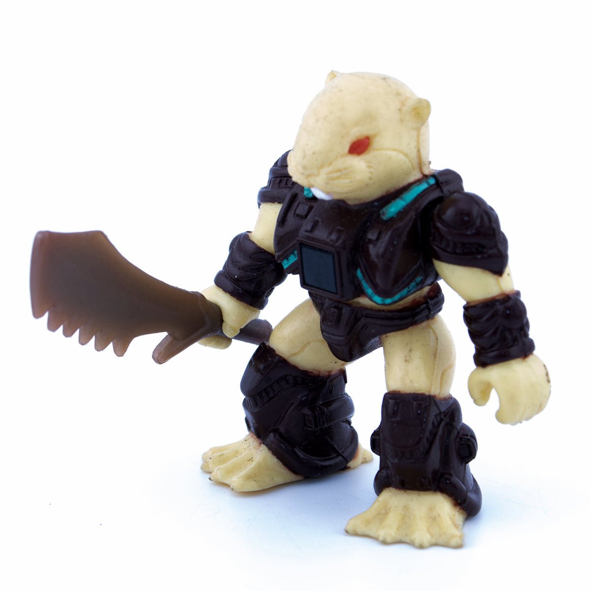 BATTLE BEASTS EAGER BEAVER #44 + WEAPON & RUB HASBRO TAKARA 1987 VINTAGE - DT Collectable Toys