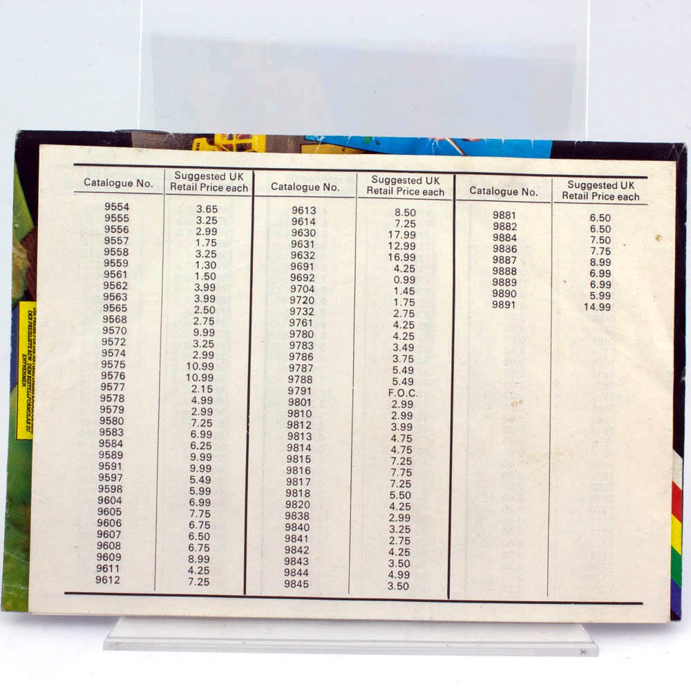 Britains 1986 Toy Catalogue with MSRP in Very Good Condition Printed in England