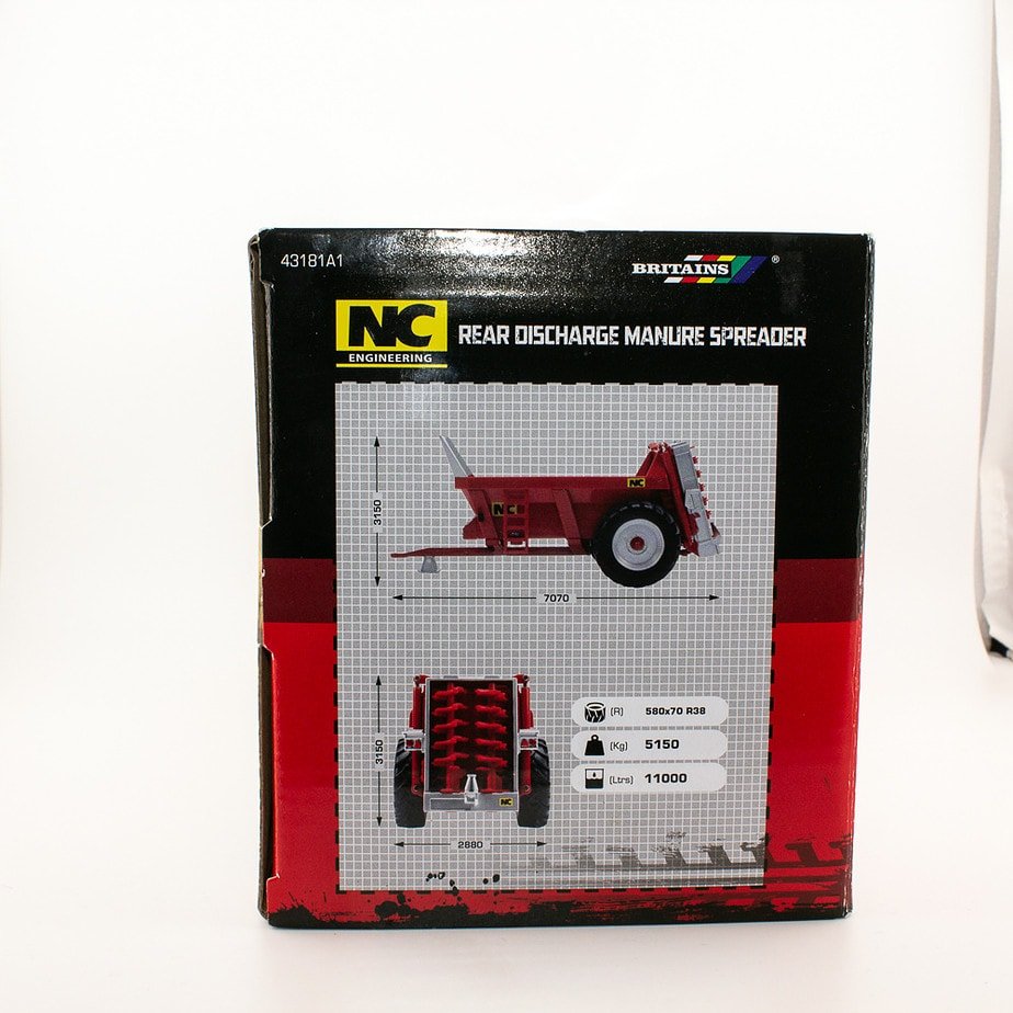 Britains CODE 3 43181A1 Rear Discharge Manure Spreader, 1:32 Scale Mint & Boxed