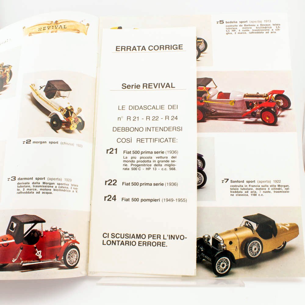 Brumm 1980 Italian Toy Catalogue Issued in Italy with Error Correction Card Diecast Catalogue Picture 2