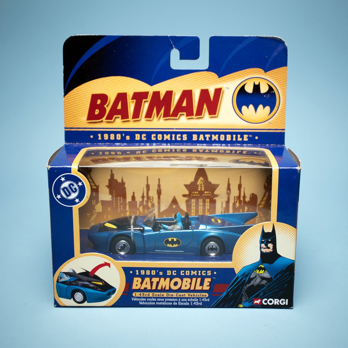 Corgi Batman 77307 1980's Batmobile DC Comics Collection 1/43 Scale Diecast - DT Collectable Toys
