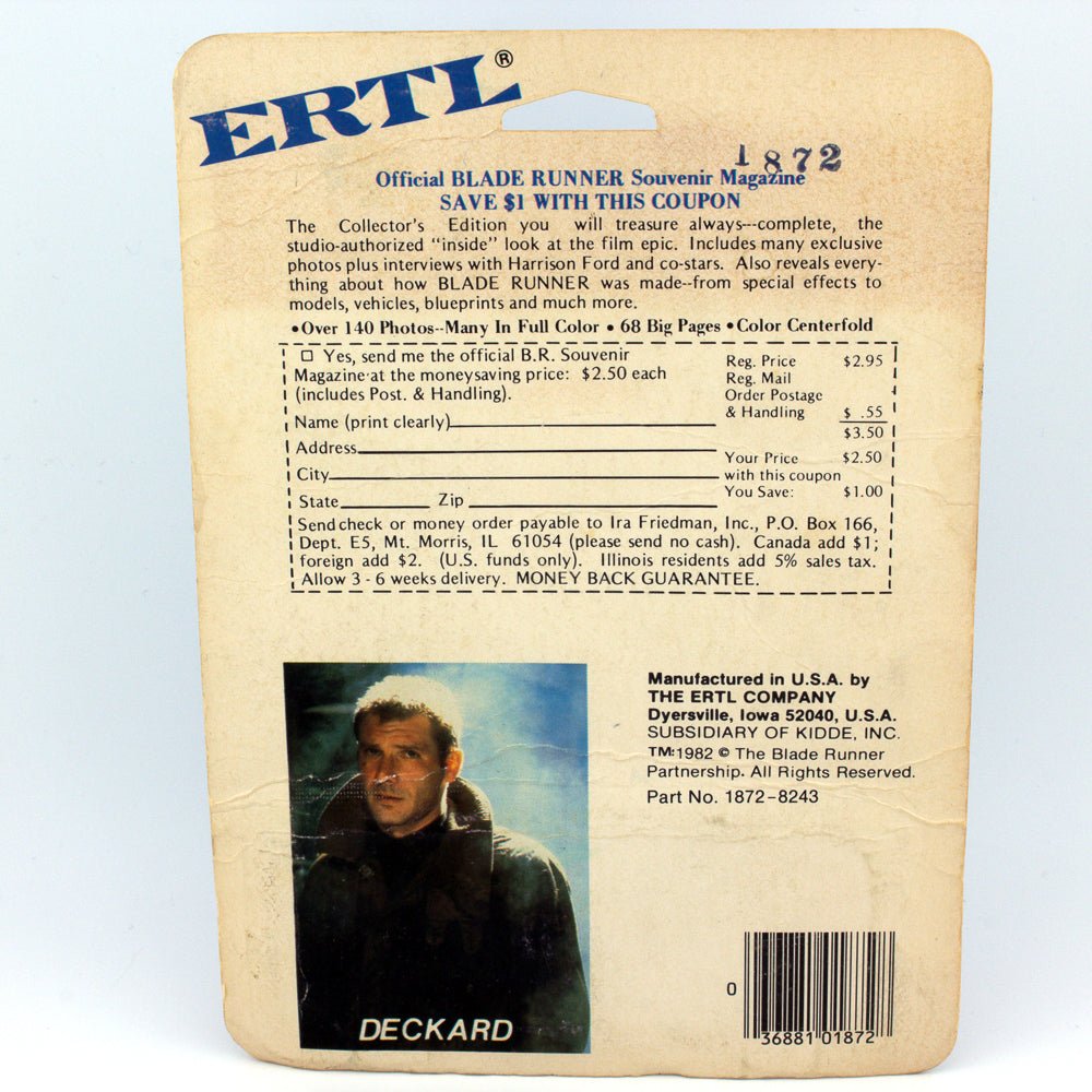 ERTL BLADE RUNNER 1872 DECKARD'S CHASE SPINNER, USA 1982, NIP 1:64 Rare UK Find