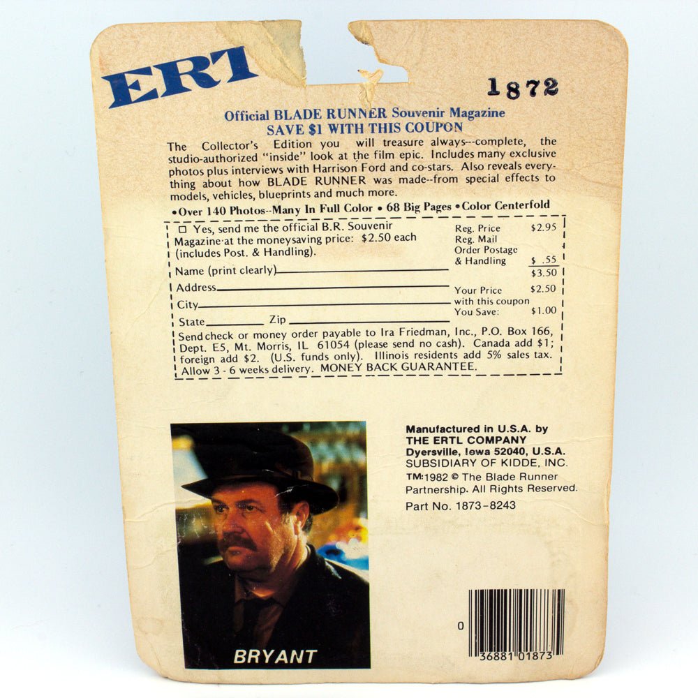 ERTL BLADE RUNNER 1873 BRYANT'S POLICE SPINNER, USA 1982, NIP 1:64 Rare UK Find