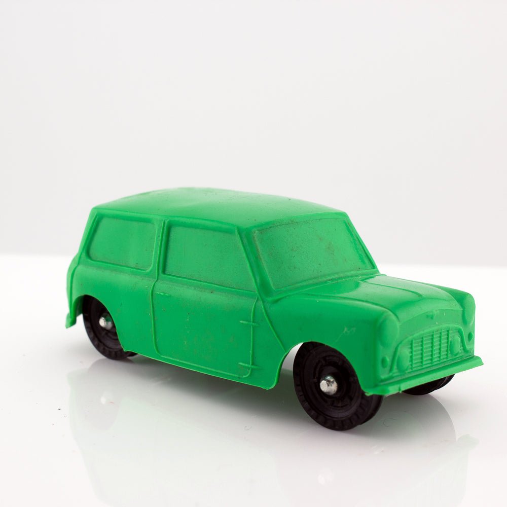 Galanite BMC Morris Mini Cooper Vintage Green Vinyl Plastic Model Made in Sweden