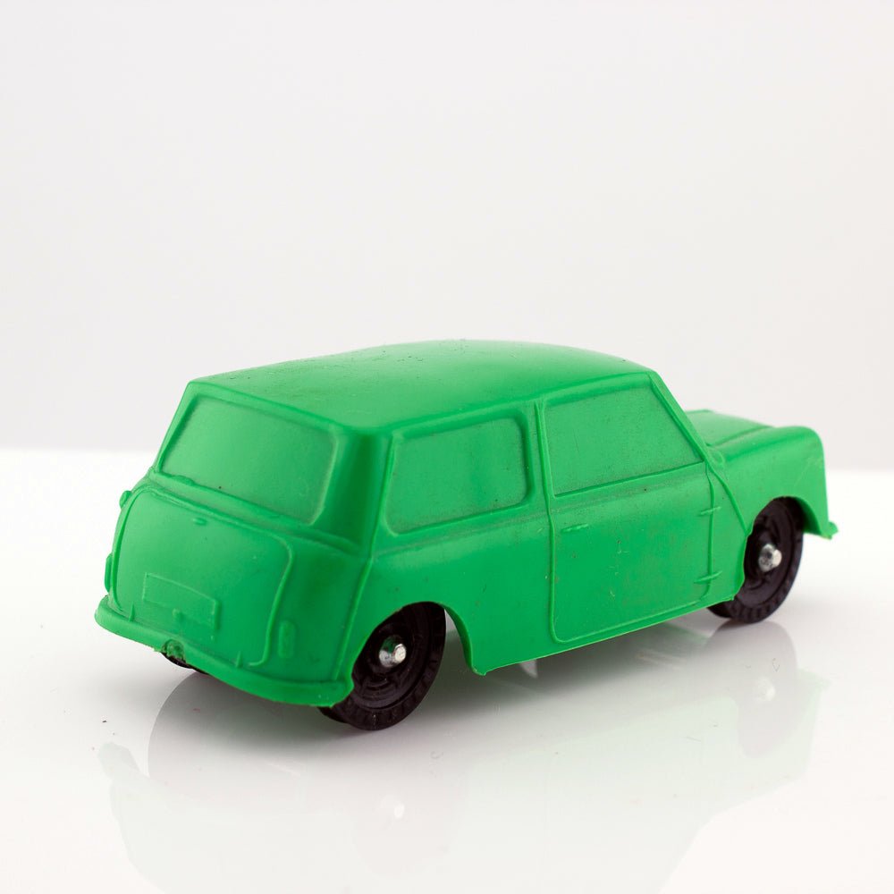 Galanite BMC Morris Mini Cooper Vintage Green Vinyl Plastic Model Made in Sweden