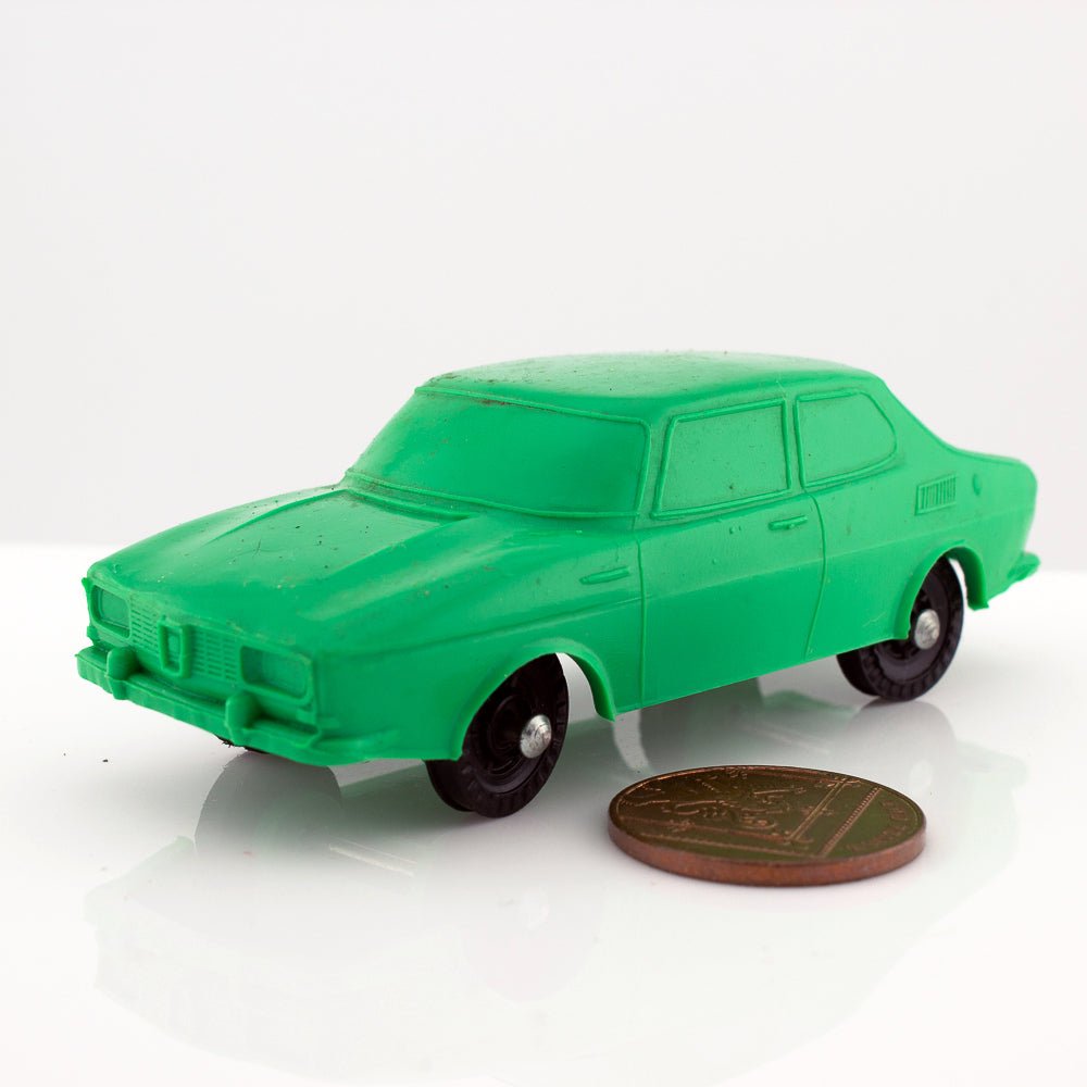 Galanite SAAB 99 1969 Vintage Green Vinyl Plastic Model Made in Sweden