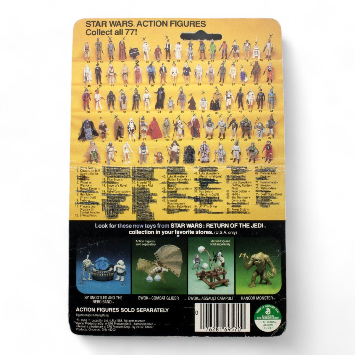 IMPERIAL COMMANDER KENNER ROTJ 77A CARDBACK VINTAGE STAR WARS VERY POOR - DT Collectable Toys
