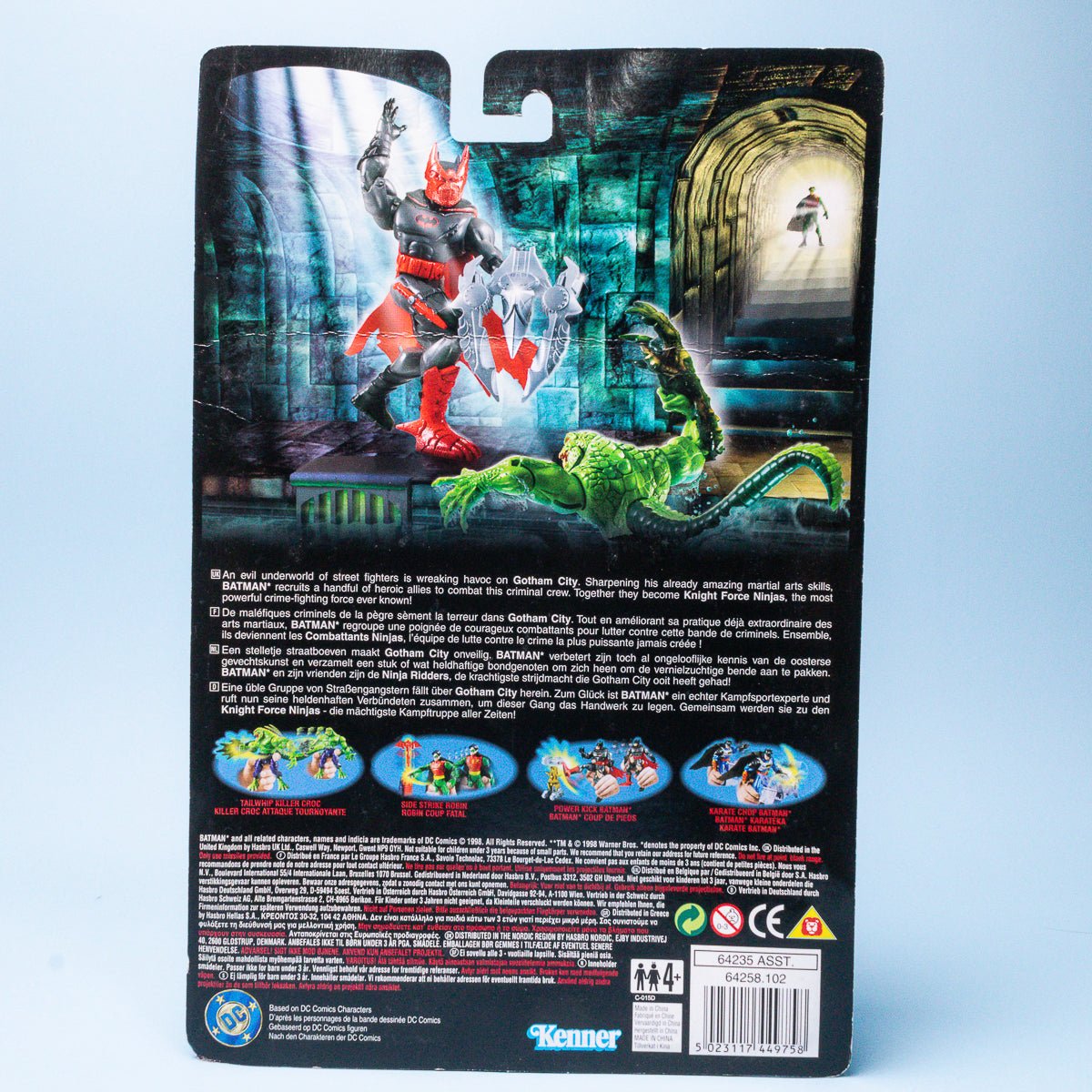 Kenner Knight Force Ninjas POWER KICK BATMAN Vintage 1998 Deluxe Figure MOC - DT Collectable Toys