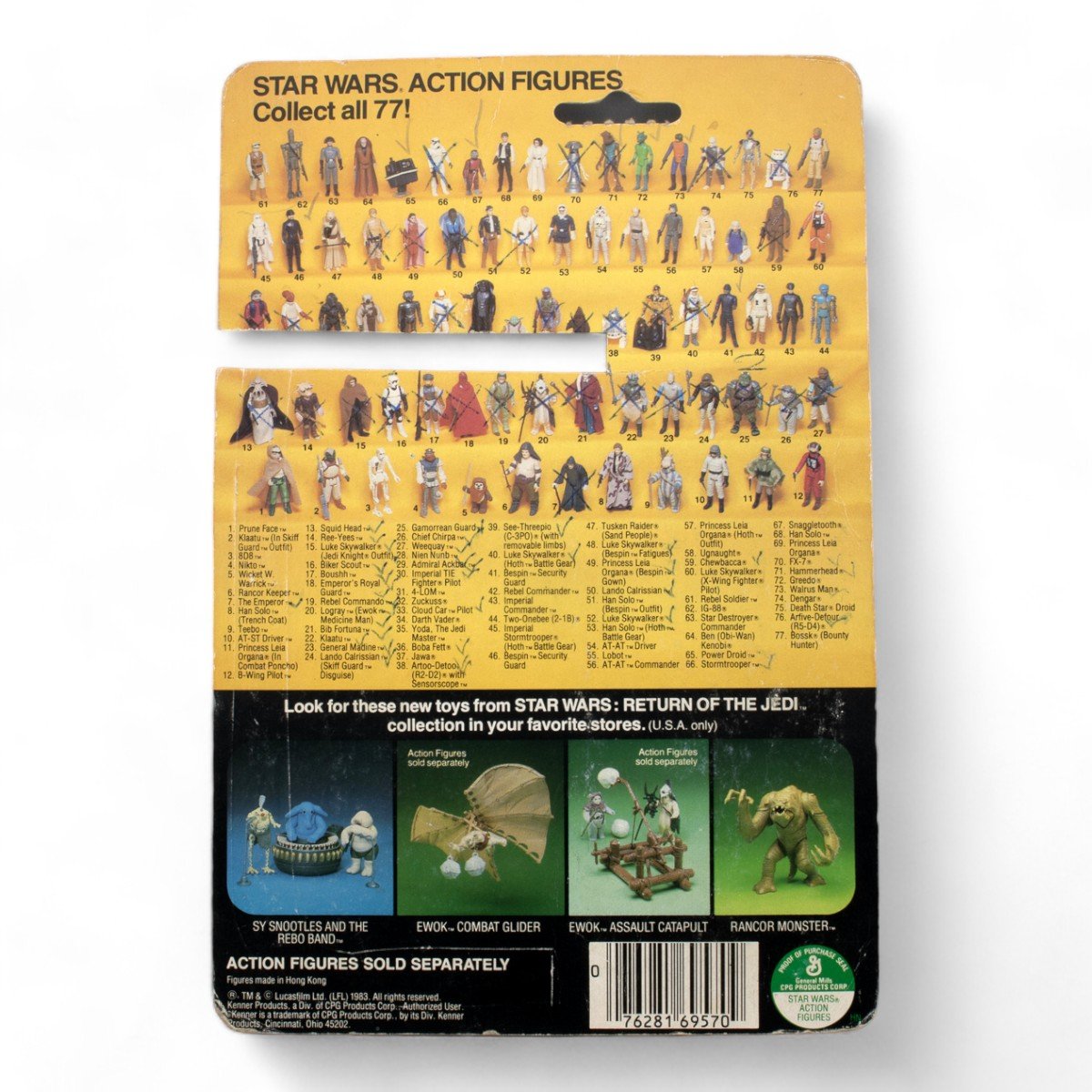 KLAATU KENNER ROTJ 77A CARDBACK VINTAGE STAR WARS POOR - DT Collectable Toys