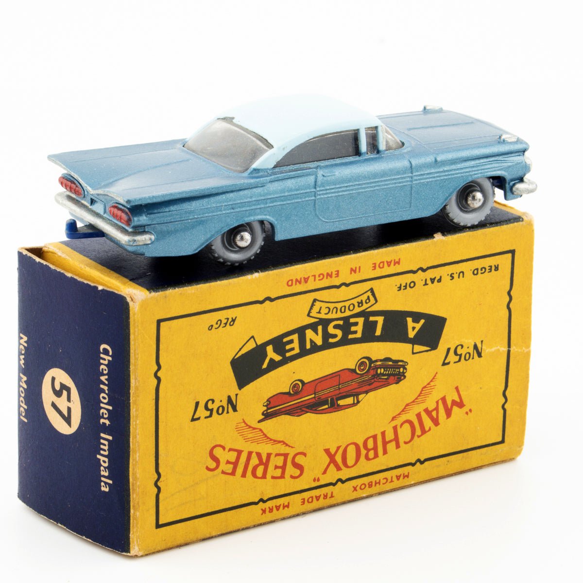 Lesney Matchbox Series No 57b Chevrolet Impala, Excellent Boxed - DT Collectable Toys