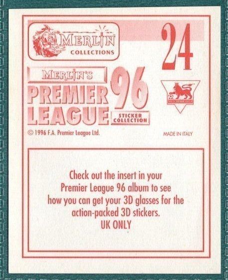 Merlin Premier League 96 Sticker – Blackburn Rovers Club Programme No. 24