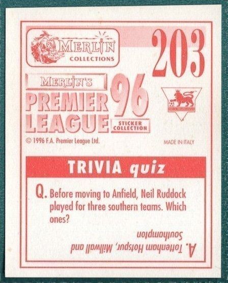 Merlin Premier League 96 Sticker – Daniele Dichio Queens Park Rangers No. 203
