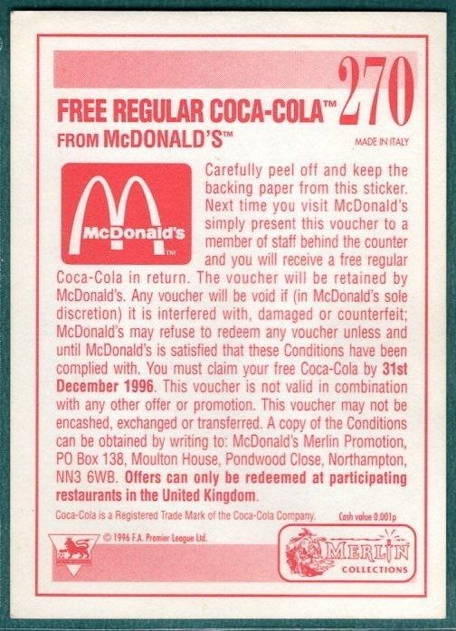 Des Walker McDonalds Sticker