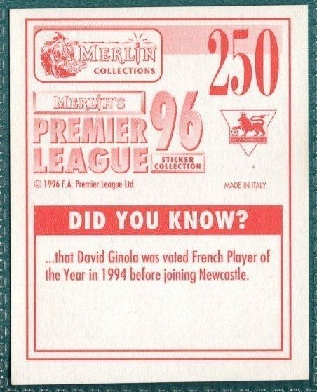 Merlin Premier League 96 Sticker – Jim Magilton Southampton FC No. 250