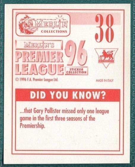 Merlin Premier League 96 Sticker – Philip Neville Manchester United No. 38