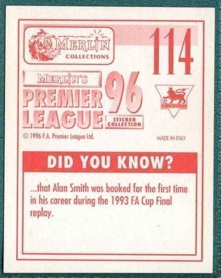 Merlin Premier League 96 Sticker – Richard Jobson Leeds United No. 114