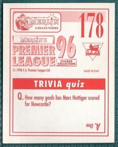 Merlin Premier League 96 Sticker – Ronny Rosenthal Tottenham Hotspur No. 178