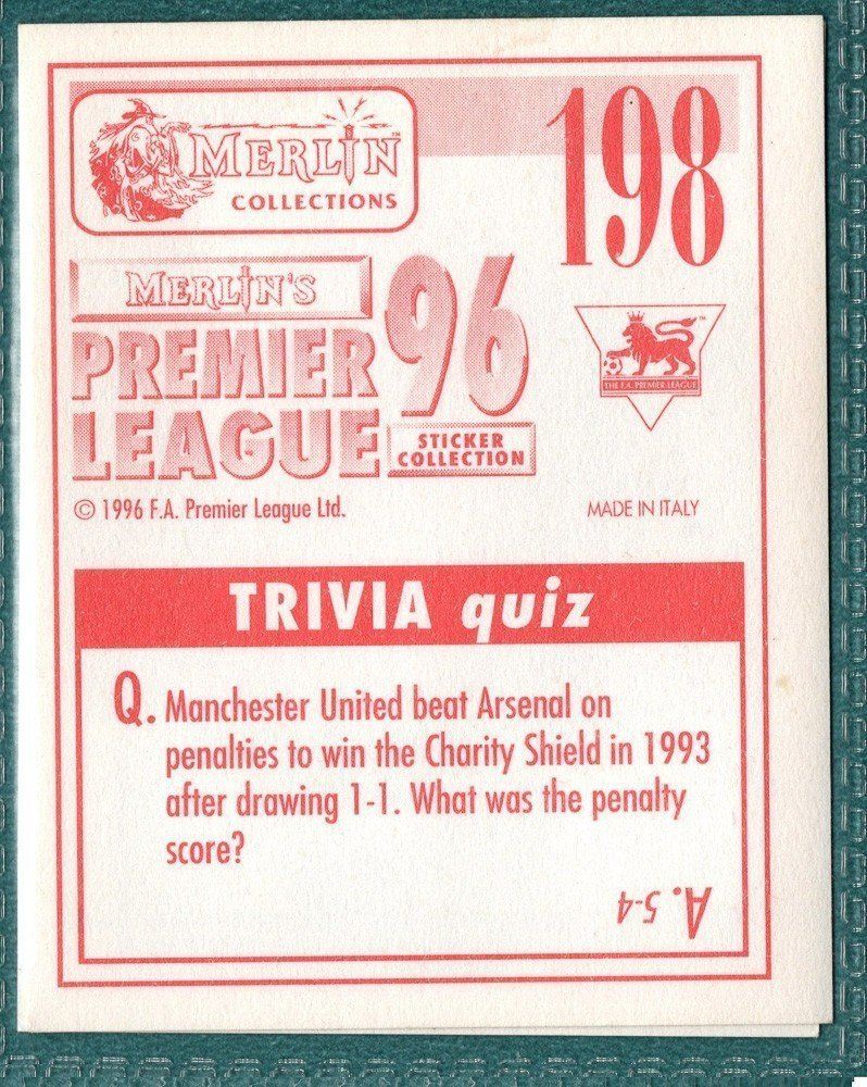 Merlin Premier League 96 Sticker - Simon Barker Queens Park Rangers No. 198