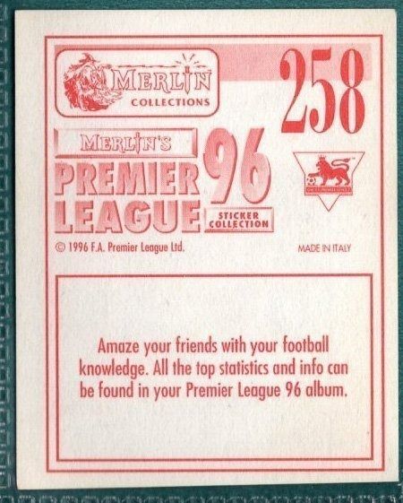Merlin Premier League 96 Sticker – Southampton FC Club Programme No. 258