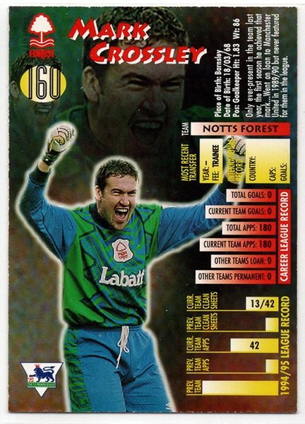 Merlin Ultimate Mark Crossley Nottingham Forest No.160