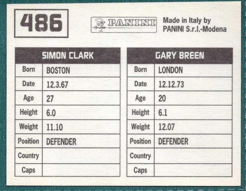 Panini Sticker Breen / Clark Peterborough United No.486