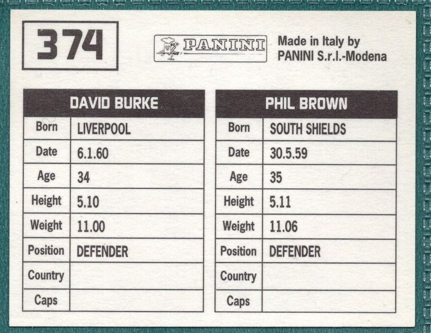 Panini Sticker Brown / Burke Blackpool No.374