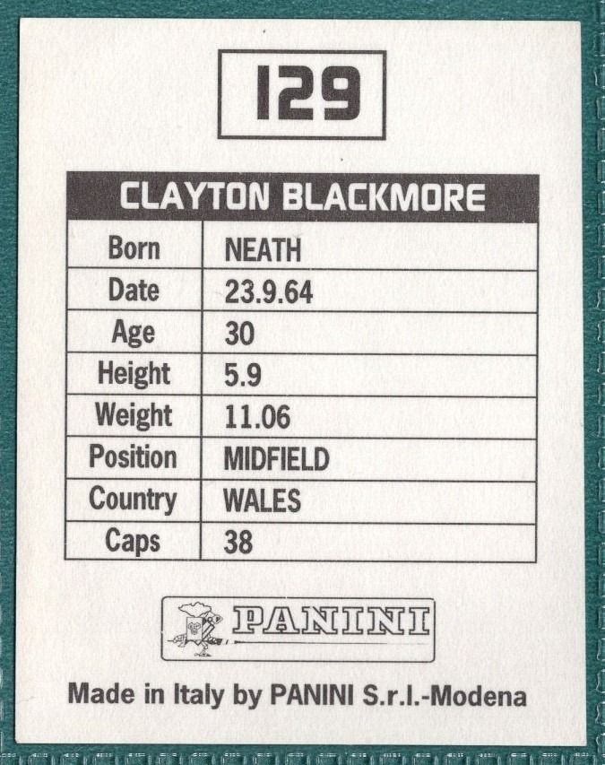 Panini Sticker Clayton Blackmore Middlesbrough No.129