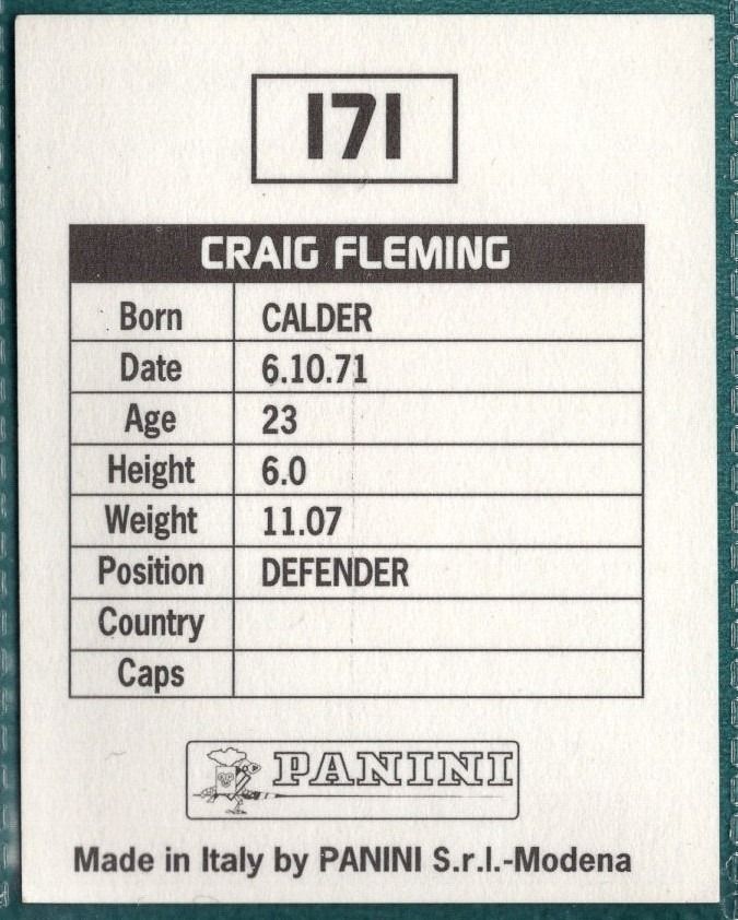 Panini Sticker Craig Fleming Oldham Athletic No.171 - Football League 95