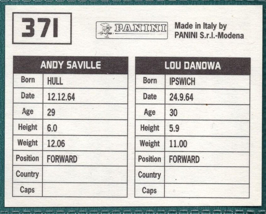 Panini Sticker Danowa / Saville Birmingham City No.371