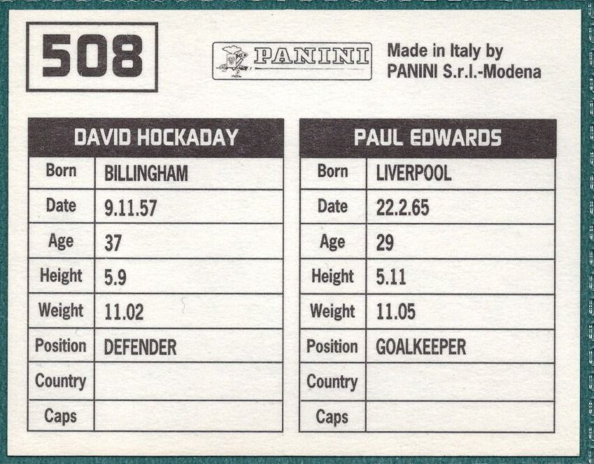 Panini Sticker Edwards / Hockaday Shrewsbury Town No.508