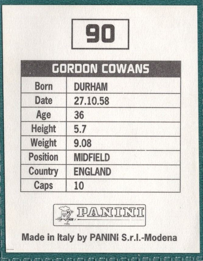 Panini Sticker Gordon Cowans Derby County No.90