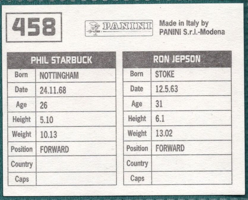 Panini Sticker Jepson / Starbuck Huddersfield Town No.458