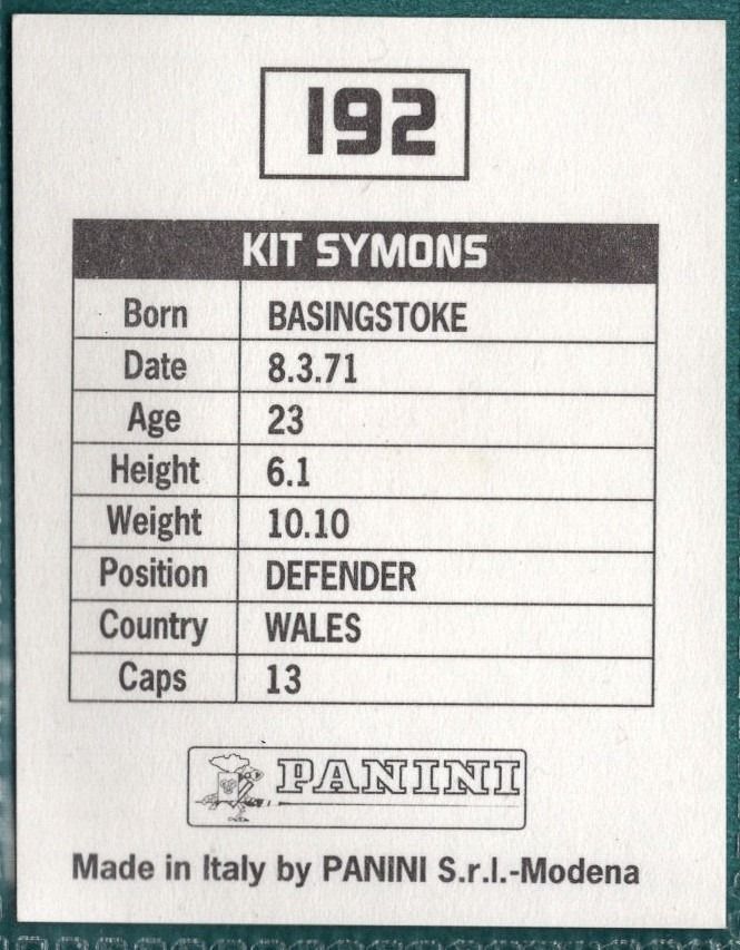 Panini Sticker Kit Symons Portsmouth No.192