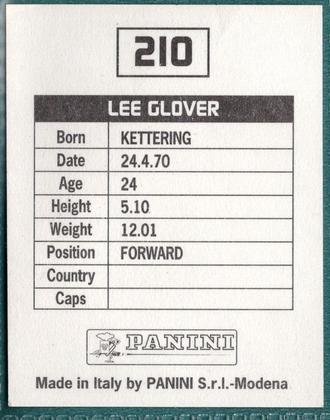 Panini Sticker Lee Glover Port Vale No.210