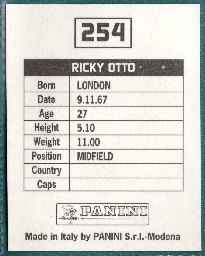 Panini Sticker Ricky Otto Southend United No.254