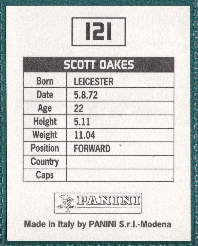 Panini Sticker Scott Oakes Luton Town No.121
