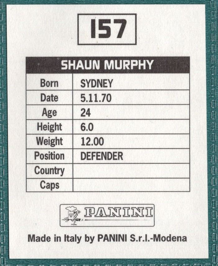 Panini Sticker Shaun Murphy Notts County No.157