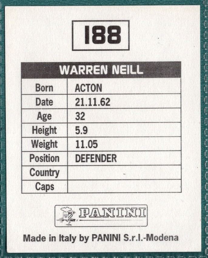 Panini Sticker Warren Neill Portsmouth No.188