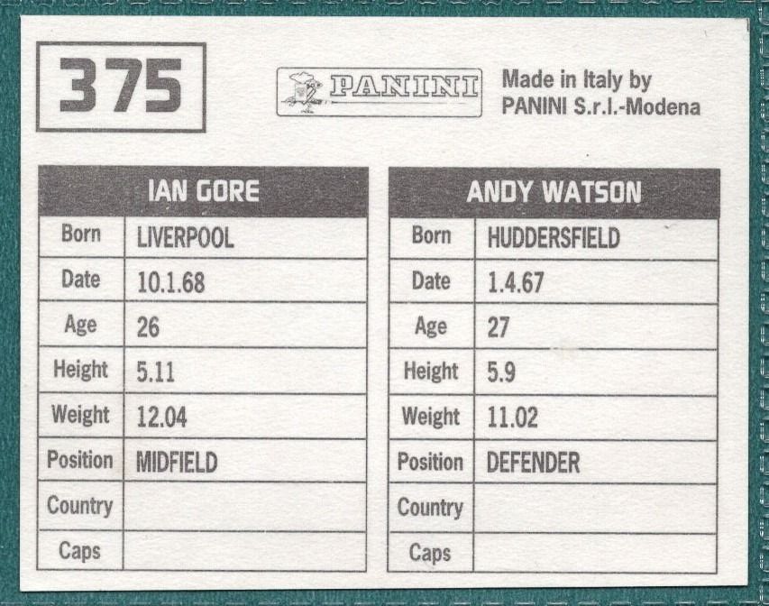 Panini Sticker Watson / Gore Blackpool No.375