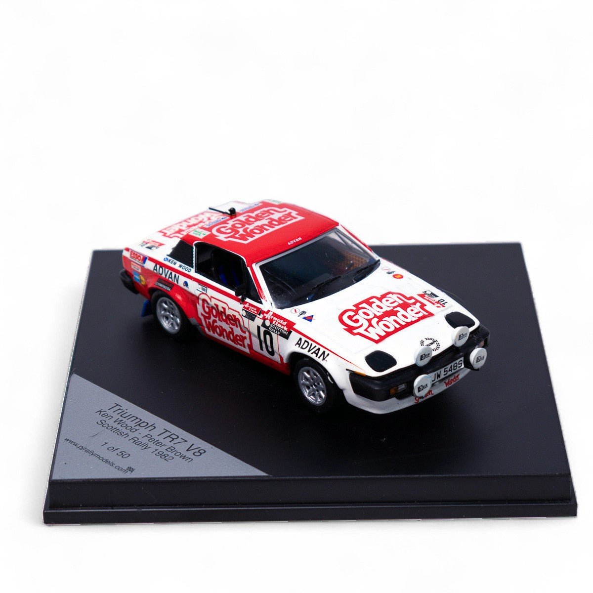 PJ Rally Models Triumph TR7 V8 Golden Wonder Ken Wood 1982 Scottish Rally Ltd Ed 1/50