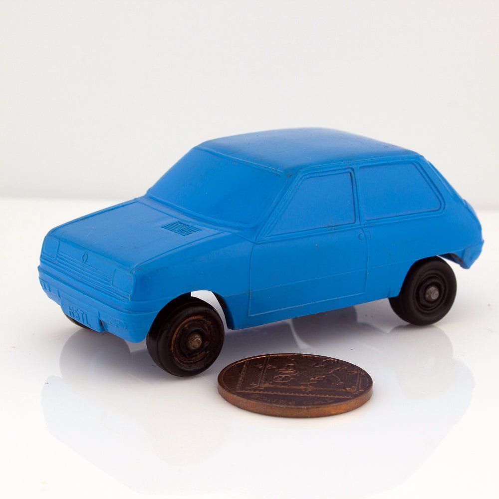 Plasto No 1902 Renault 5 TL Vintage Blue Vinyl Plastic Model Made in Finland