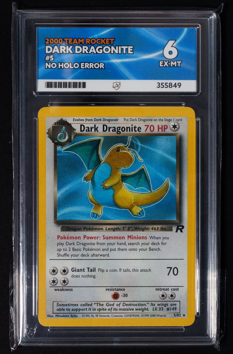 Pokemon 2000 Team Rocket DARK DRAGONITE 5 No Holo Error EX - MT