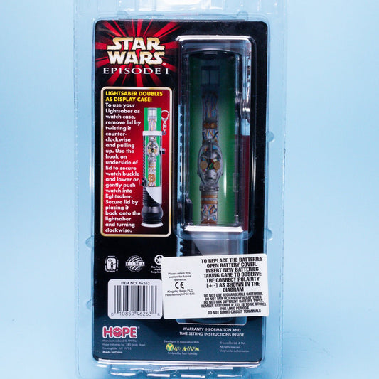 Star Wars Episode 1 C - 3PO Collector Watch & Qui - Gon Jinn Lightsaber Case Picture 3