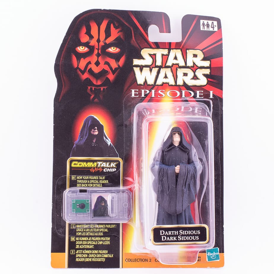 Star Wars Episode 1 Darth Sidious Action Figure & Comm Talk Chip Unopened