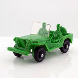 Tomte Laerdal Norway, 2 Jeep Willys 1962 Vintage Green Vinyl Plastic Model