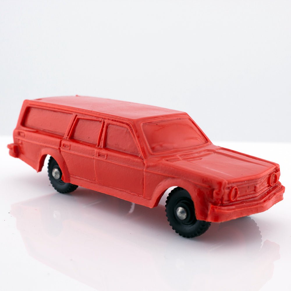 Tomte Laerdal Norway, 27 Volvo 145 1973 Vintage Red Vinyl Plastic Model
