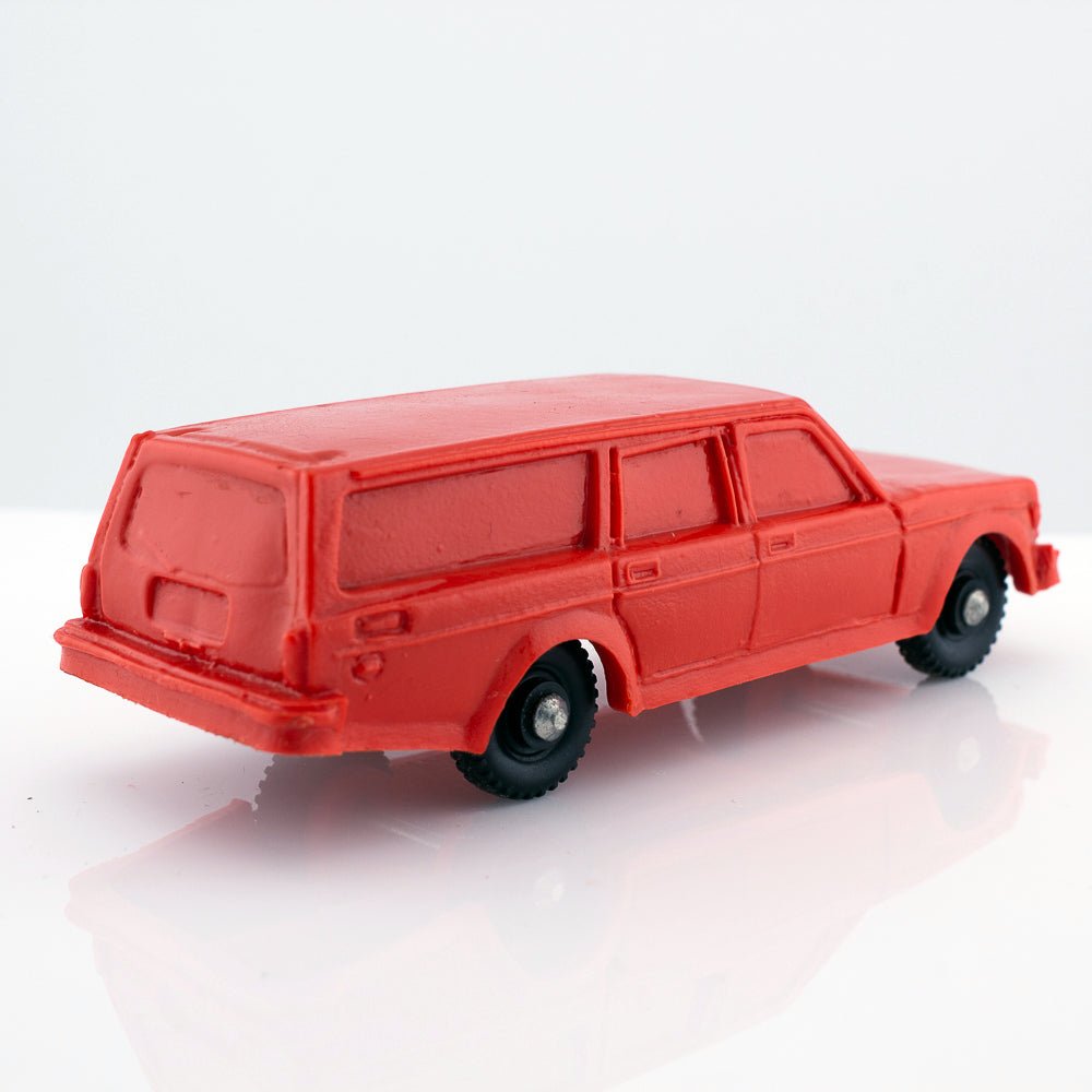 Tomte Laerdal Norway, 27 Volvo 145 1973 Vintage Red Vinyl Plastic Model
